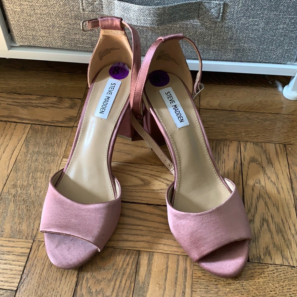 Dusty rose/mauve block heels